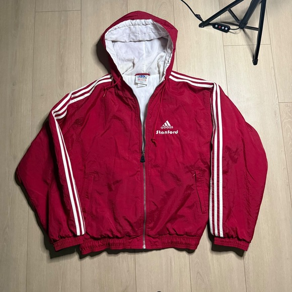 adidas Other - Adidas Windbreaker puff Jacket Mens Medium Red Vintage Full Zip
